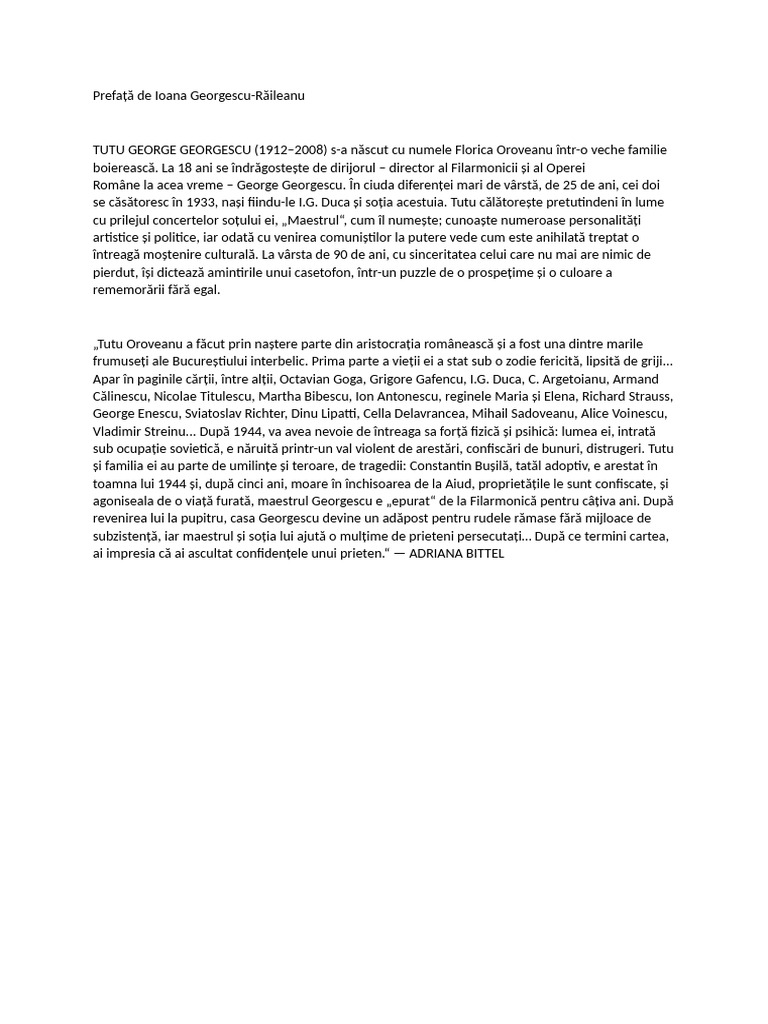 Dintr-Un Secol de Viață, Ce Să Smulgi Amintirilor? | PDF