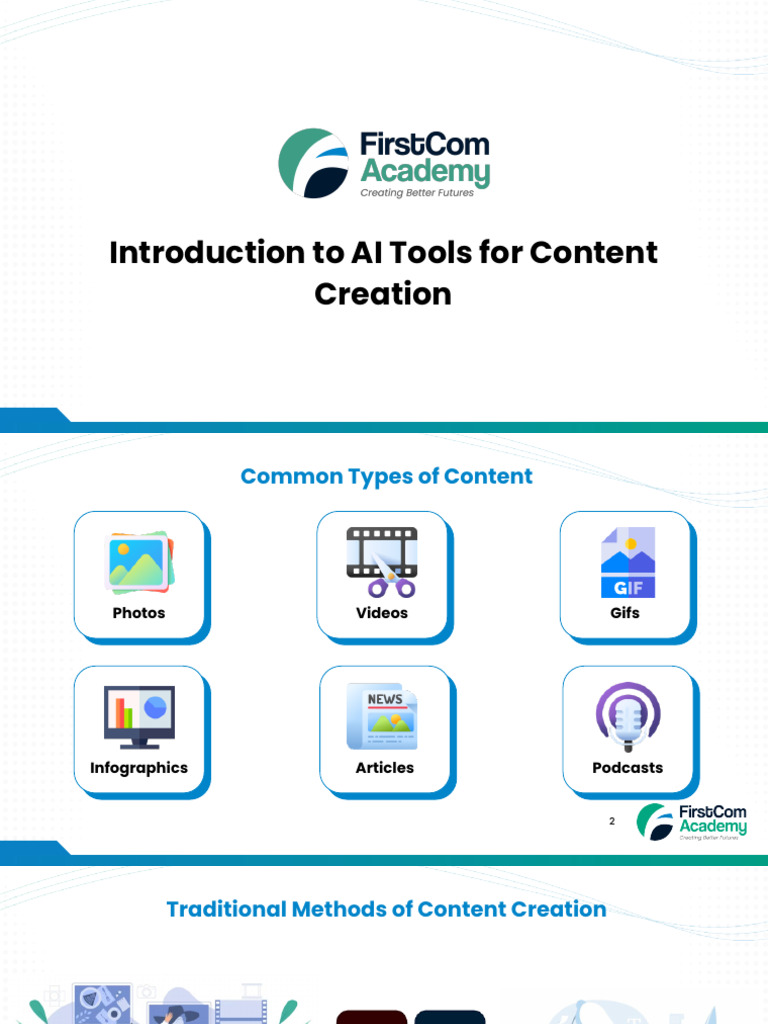 Introduction To AI Tools For Content Creation | PDF | Artificial ...