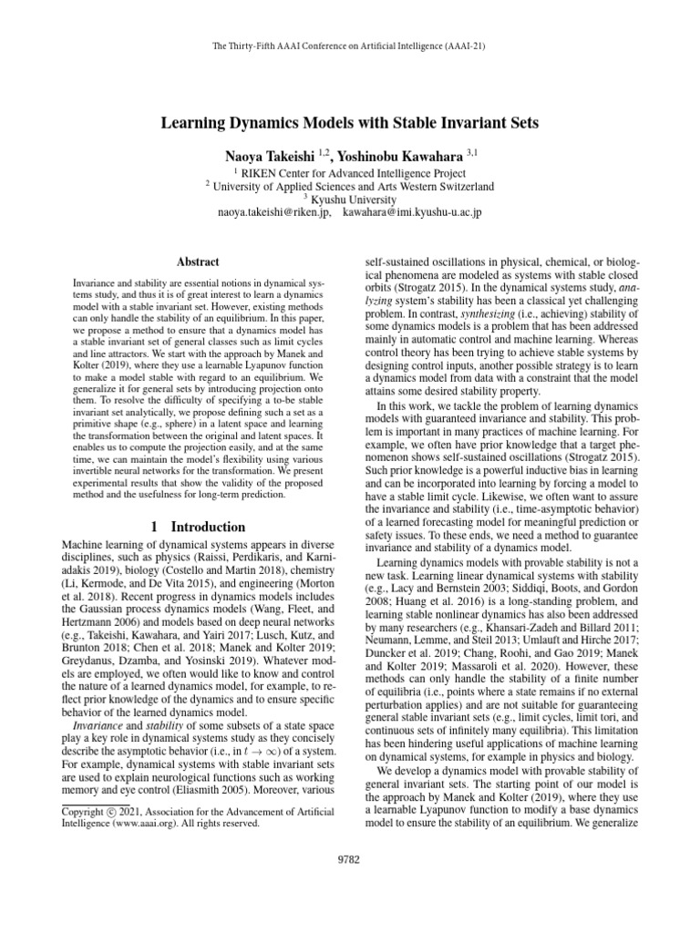 Learning Dynamics Models With Stable Invariant Set | PDF | Stability ...
