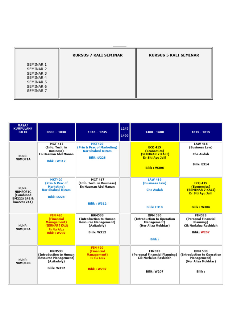 Jadual Belajar 2014 Pdf Business