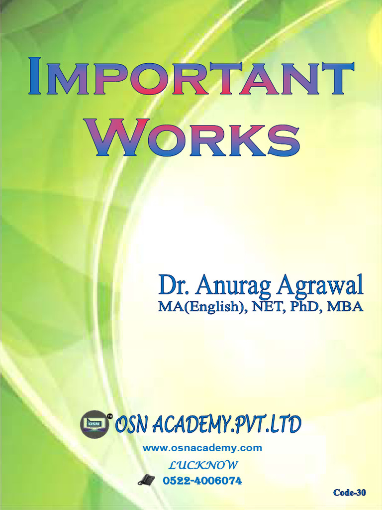 12- Important Works | PDF | As You Like It | Beowulf