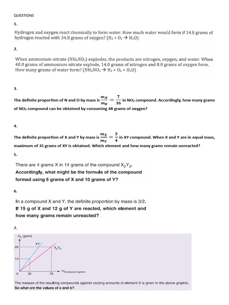 Chemical Reaction and Mole Calculations | PDF