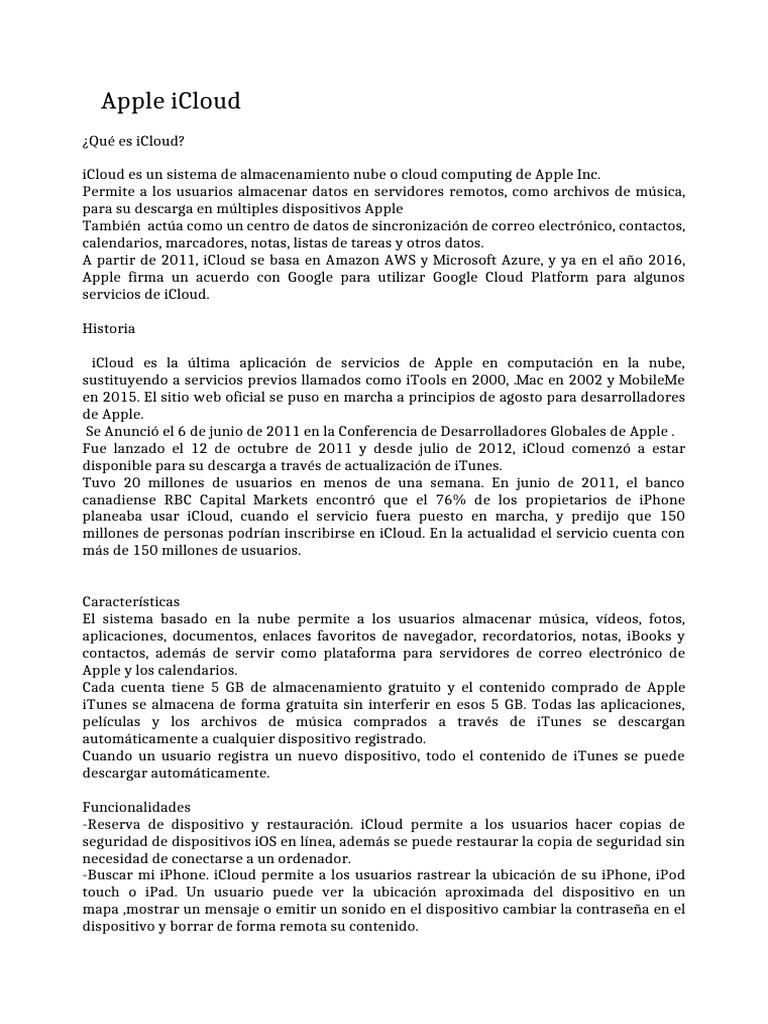Guía Completa sobre Apple iCloud | PDF | Yo nube | Yo sintoniza