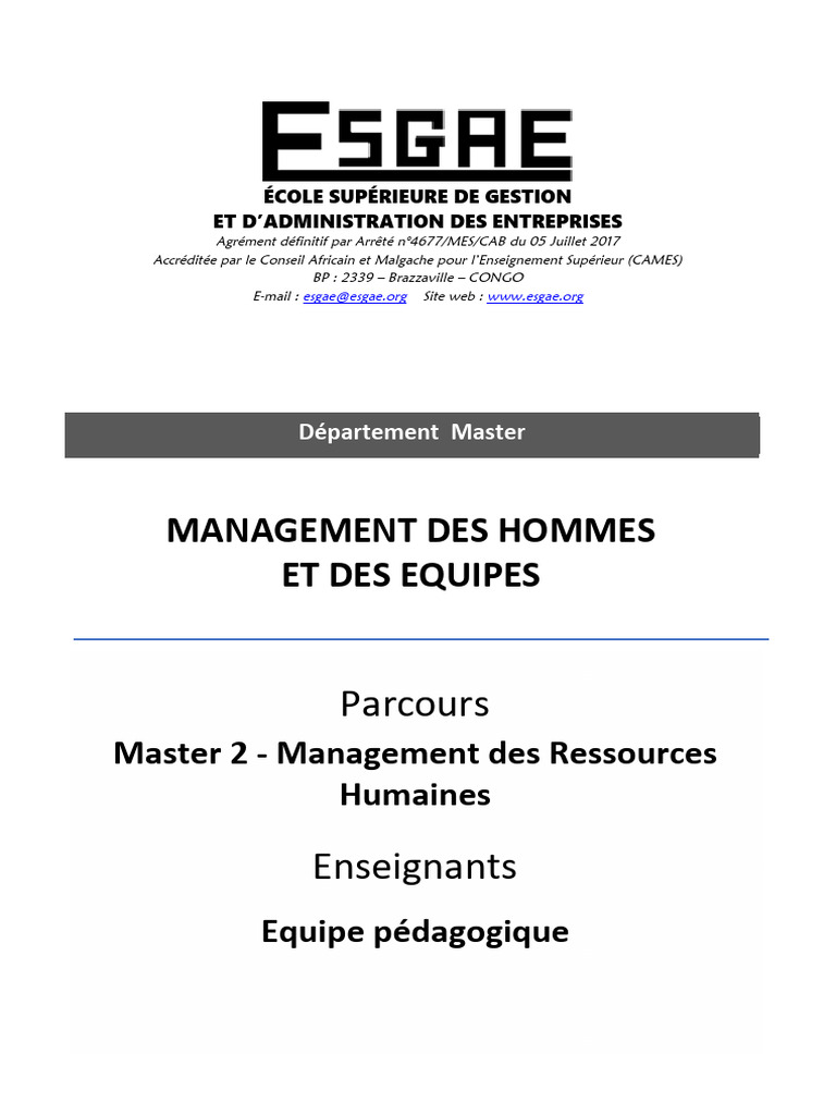 Management des Hommes et Équipes | PDF | Motivation | Motivant