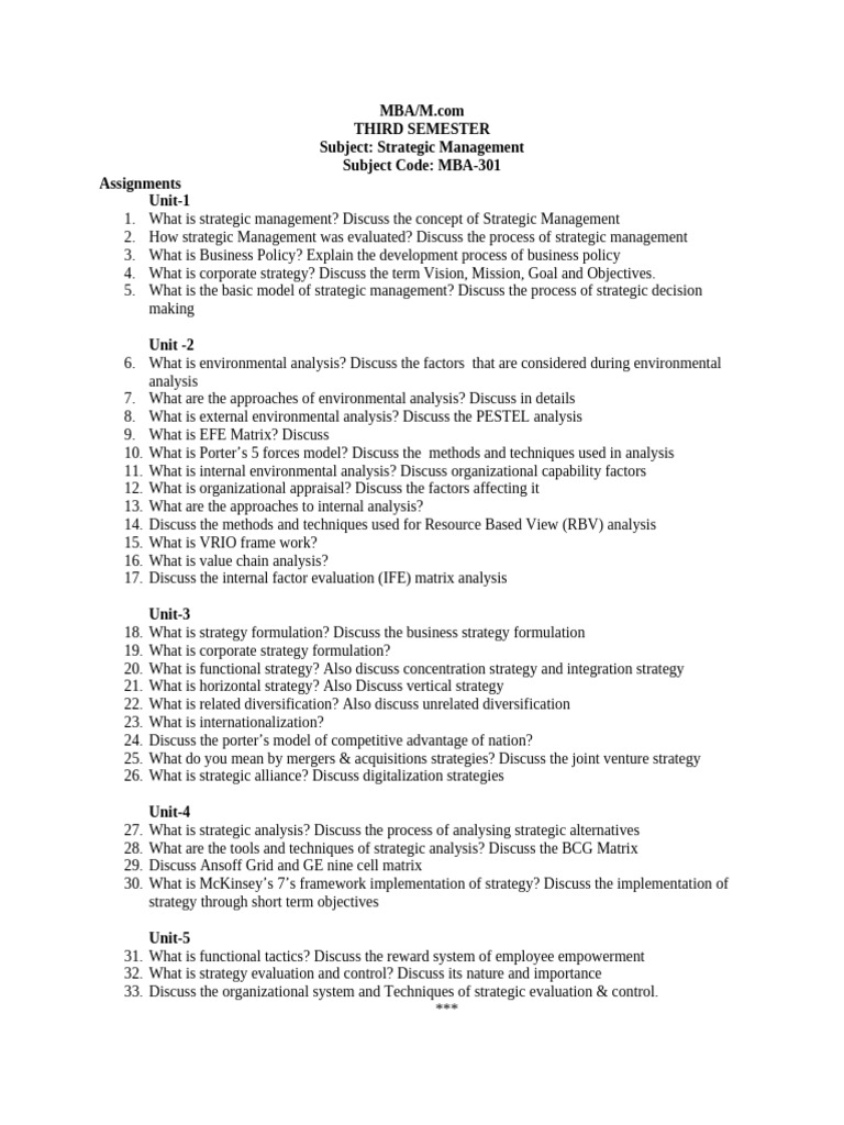 Strategic Management Assignment-1 | PDF | Strategic Management | Economies