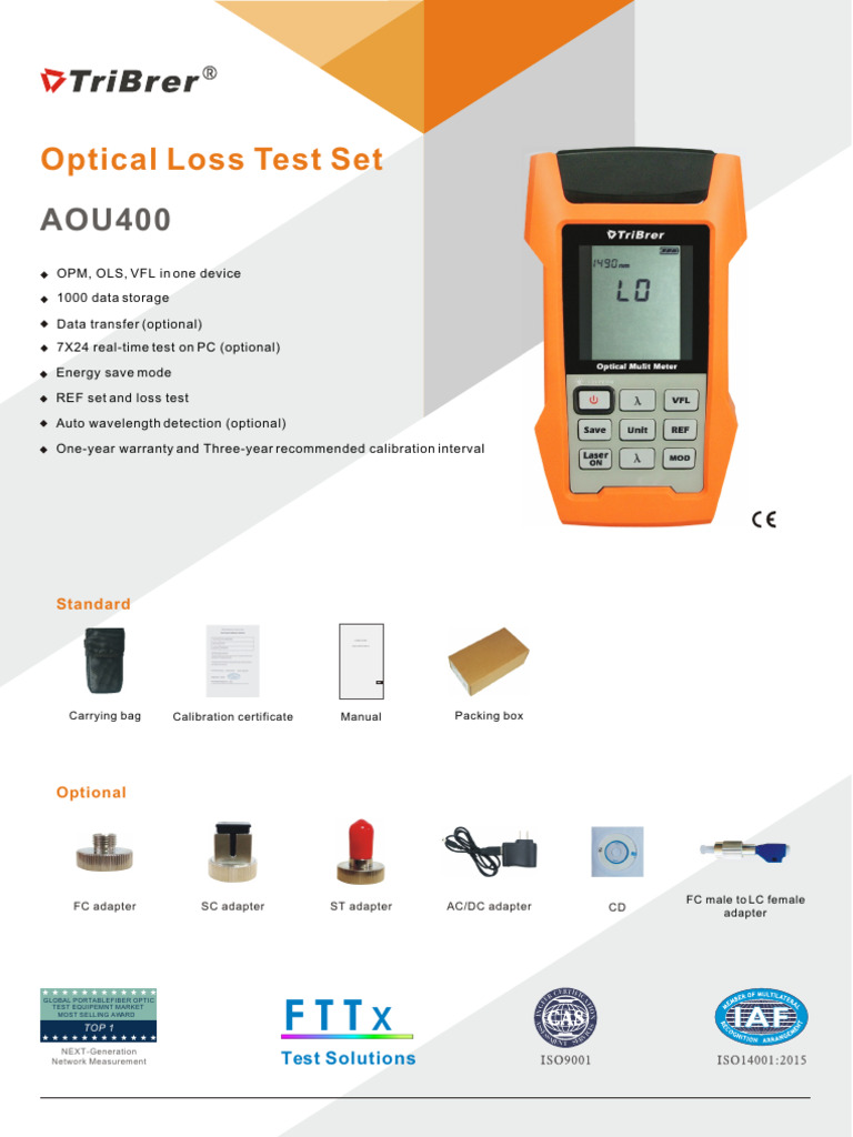 Optical Multi Meter User Guide | PDF | Power Supply | Calibration