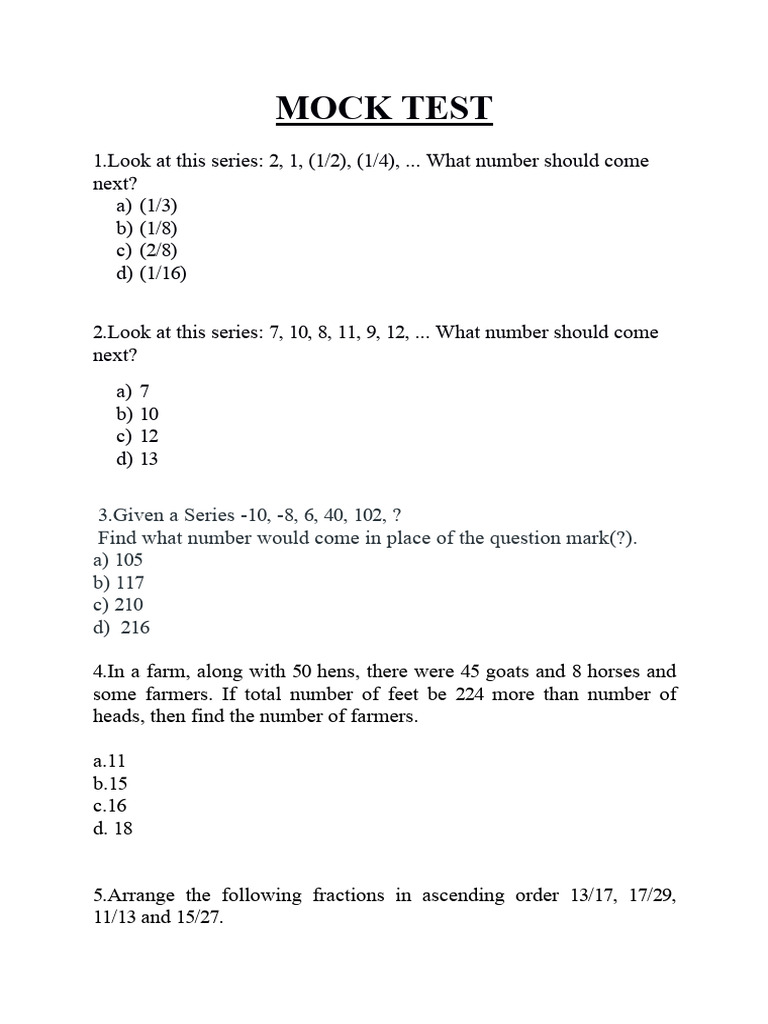 Mock Test Sts1004 | PDF