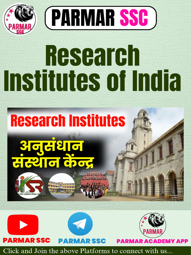 Indian Research Institutes Overview | PDF | Economy Of India