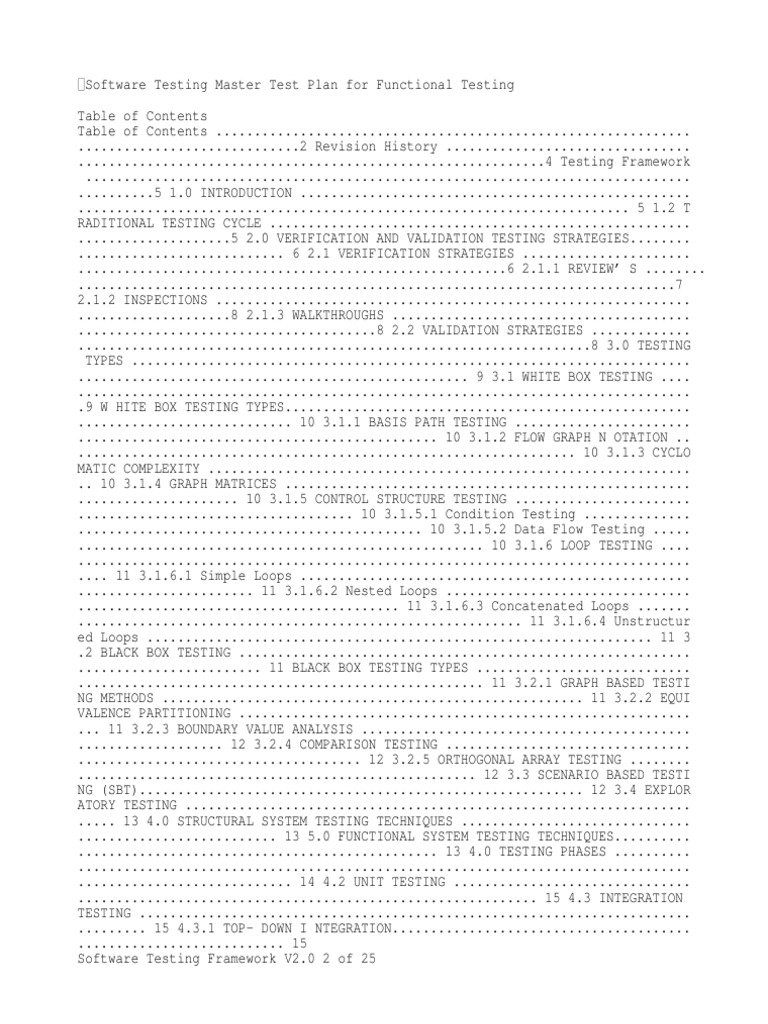 Master Test Plan for Software Testing | PDF | Software Testing ...