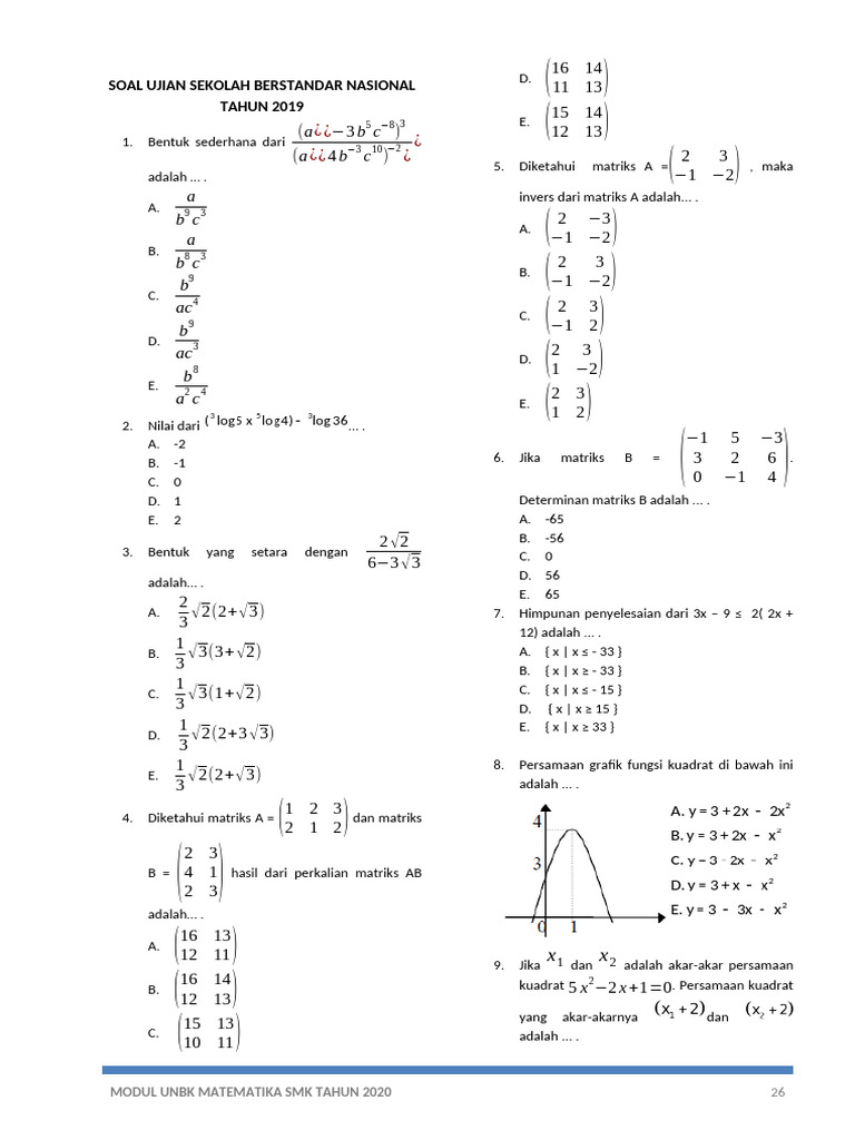 3. MAT USBN thn 2019 | PDF