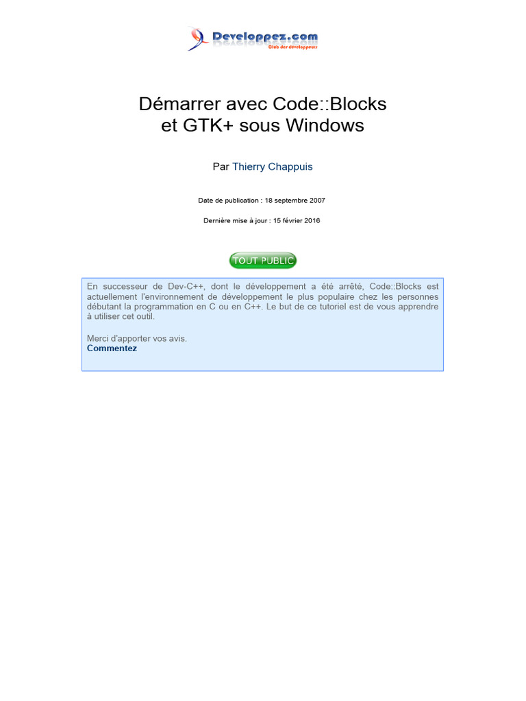 Demarrer Code Block Windows | PDF | Environnement de développement ...