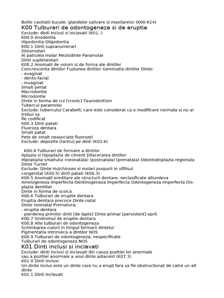 Coduri Diagnostic - Word | PDF