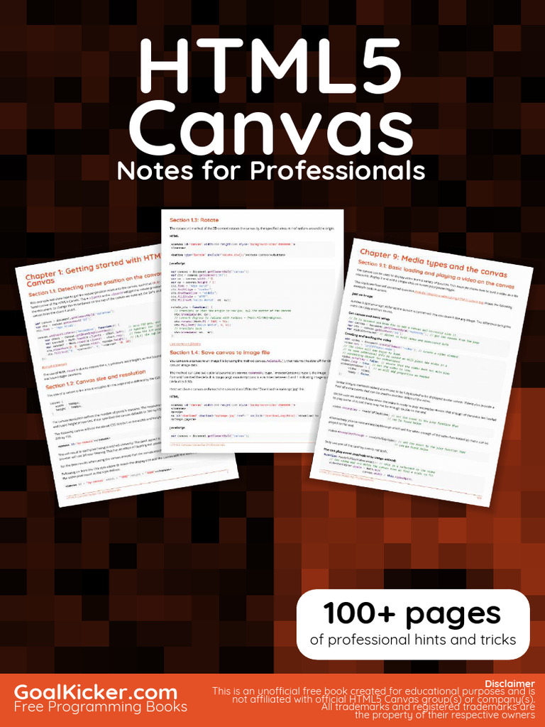 HTML5 Canvas Notes For Professionals | PDF