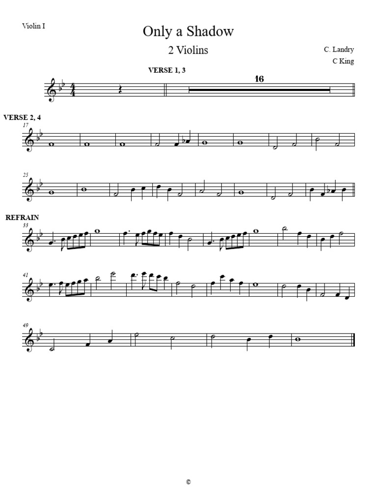 Only A Shadow (Violin I) | PDF