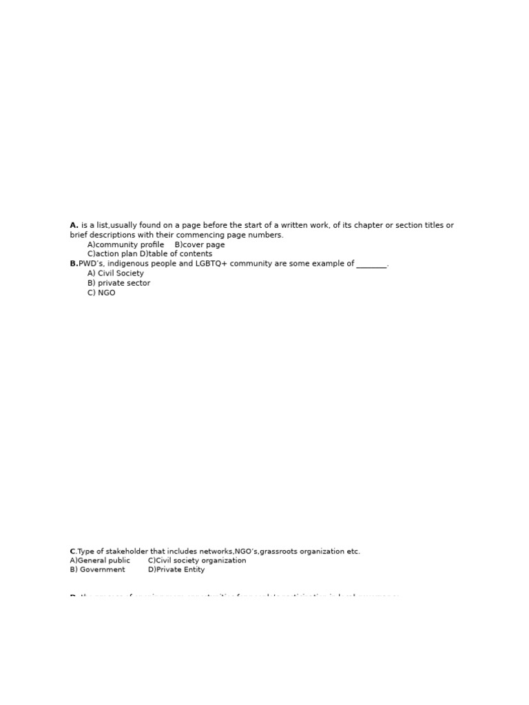 CESC LOng Quiz Without Answer1 | PDF