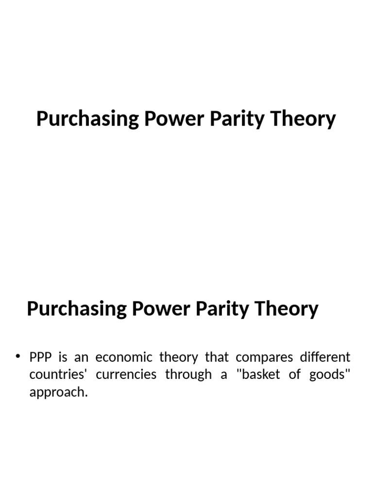 U-2 Purchasing Power Parity Theory | PDF | Purchasing Power Parity ...
