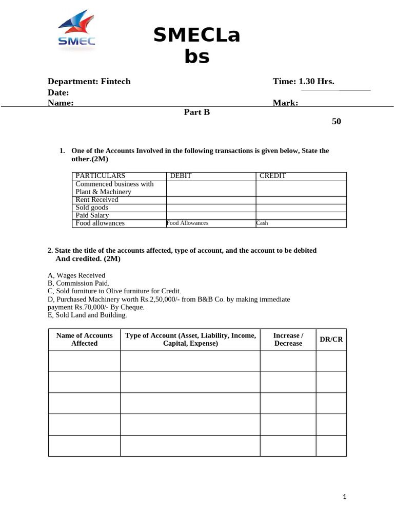 pART 2 | PDF | Debits And Credits | Business Economics