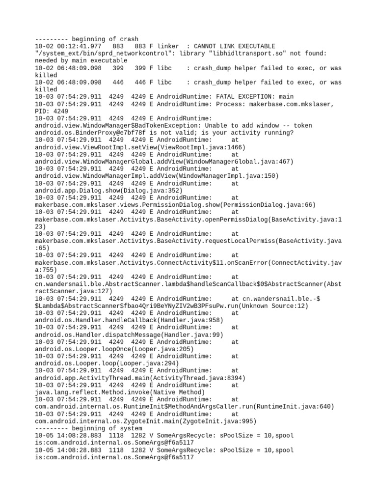 Android Crash Log Analysis | PDF | Unix | Computer Architecture
