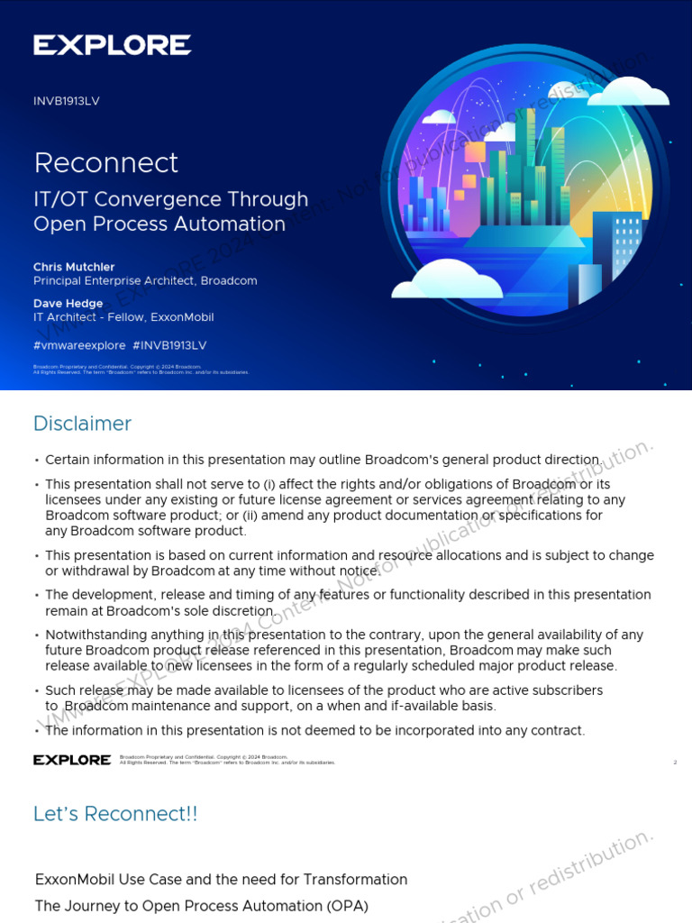 INVB1913LV - Reconnect - IT:OT Convergence Through Open Process ...