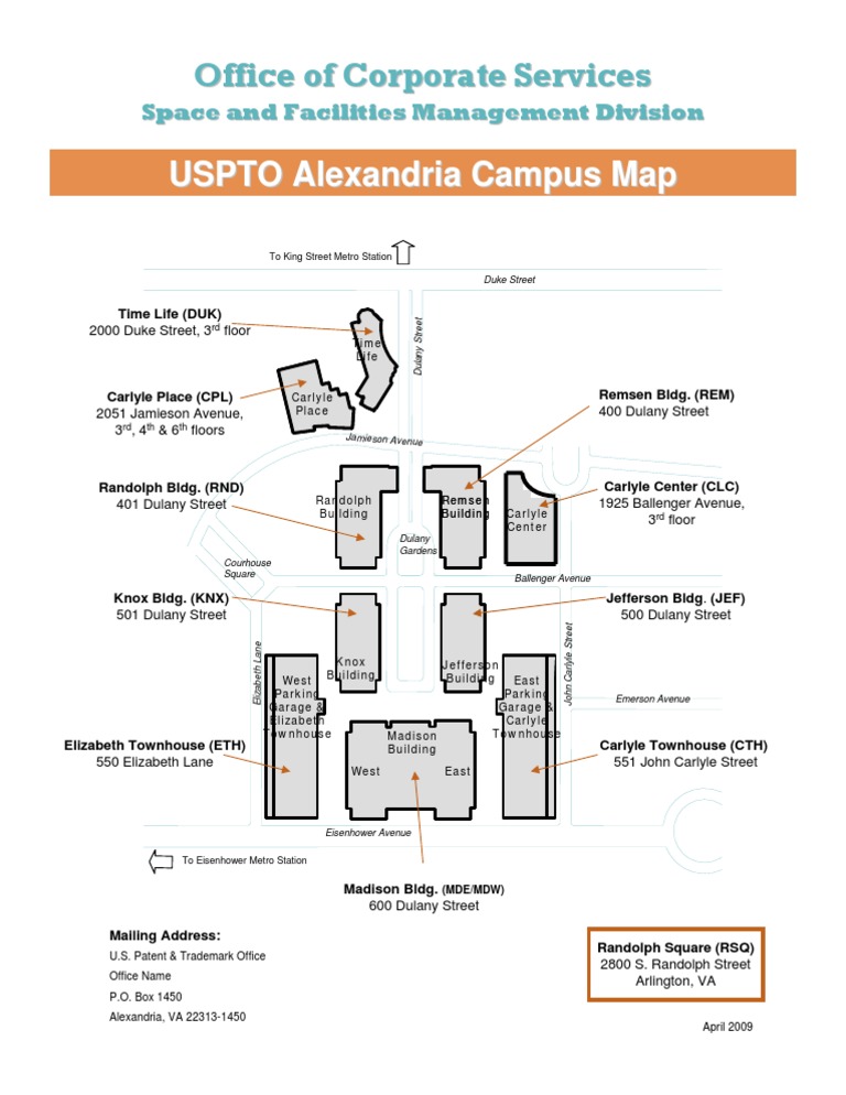 USPTO Alexandria Campus Map Overview | PDF | Art