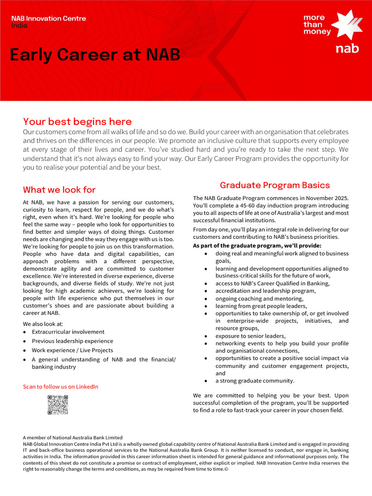 NAB Early Career Program Overview | PDF | Banks | Social Psychology