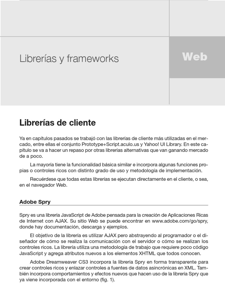 Librerías y Frameworks | PDF | Ajax (Programación) | Script Java