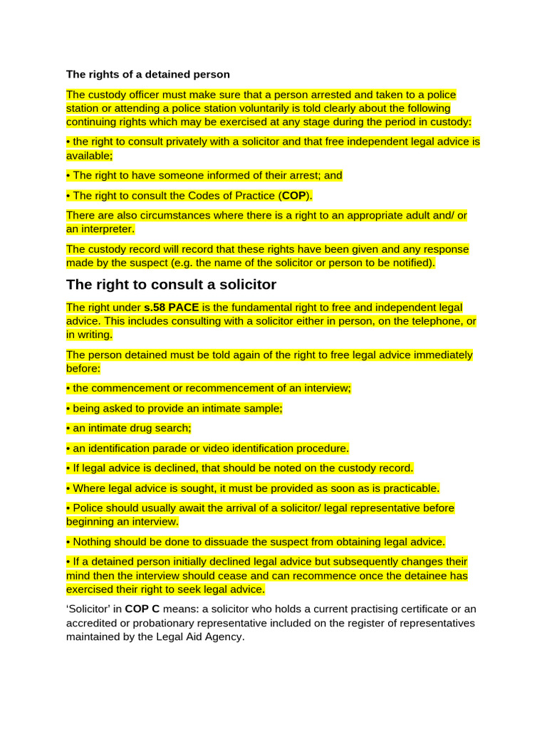 A suspect's rights -- Suspects rights (Accessible) | PDF | Arrest ...