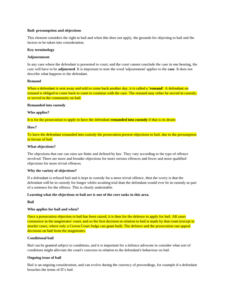 Understanding Bail: Rights and Objections | PDF | Bail | Arrest