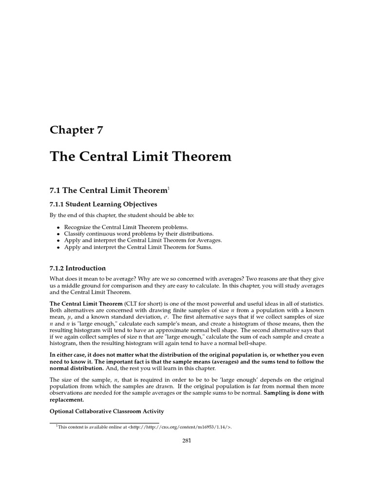 Understanding the Central Limit Theorem | PDF | Normal Distribution | Mean