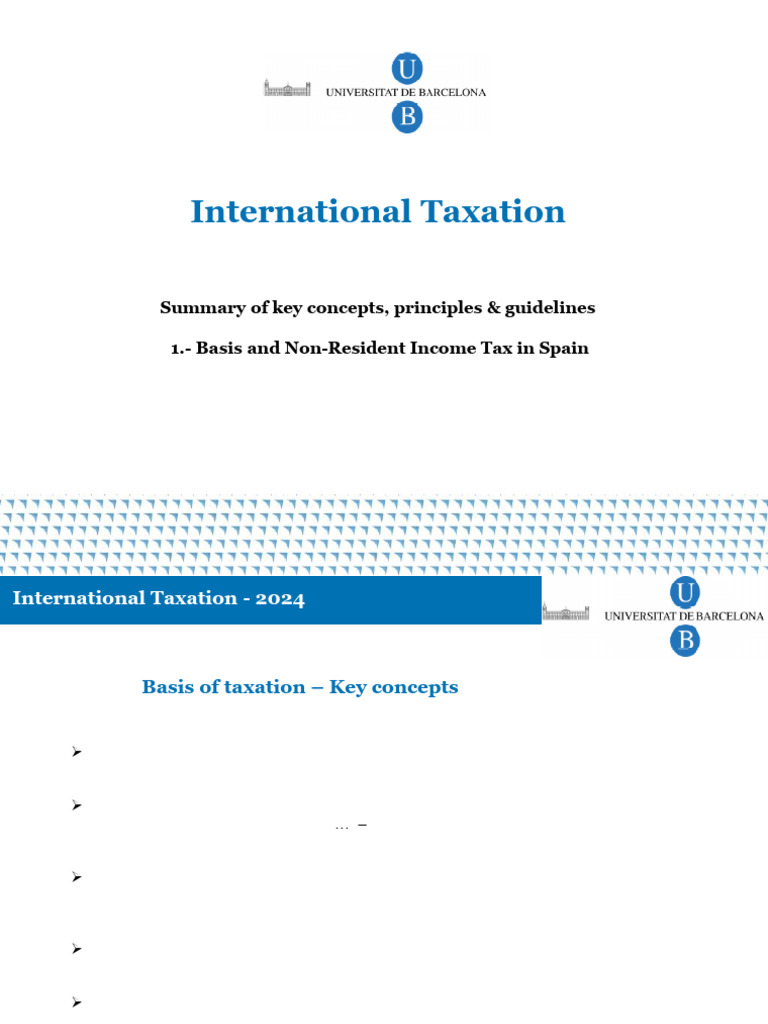 Key Concepts in International Taxation | PDF | Taxes | International ...