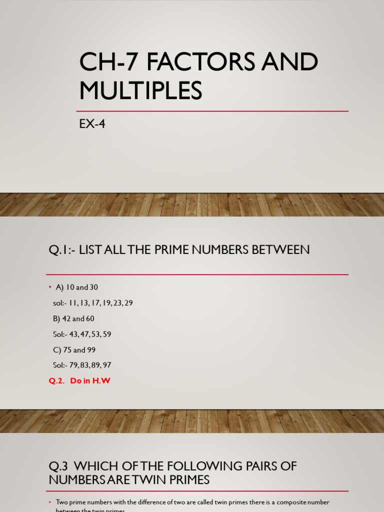 Ch-7 Factors and Multiples | PDF