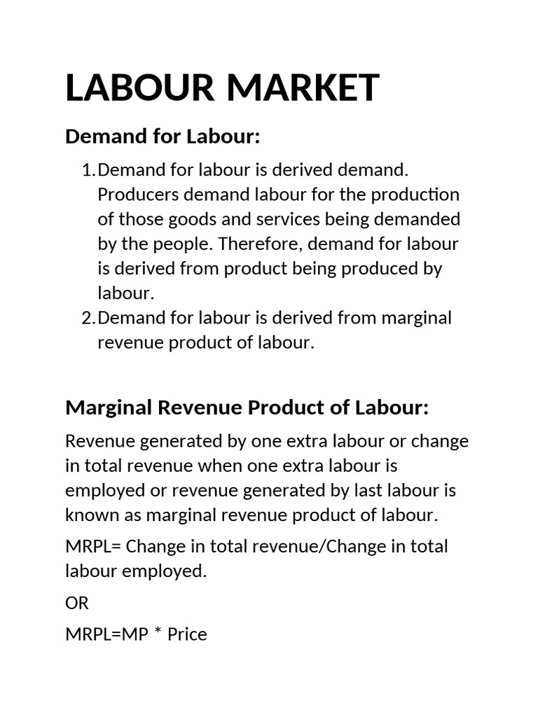 MRPL and Labour Demand Dynamics | PDF | Cost Of Living | Labour Economics