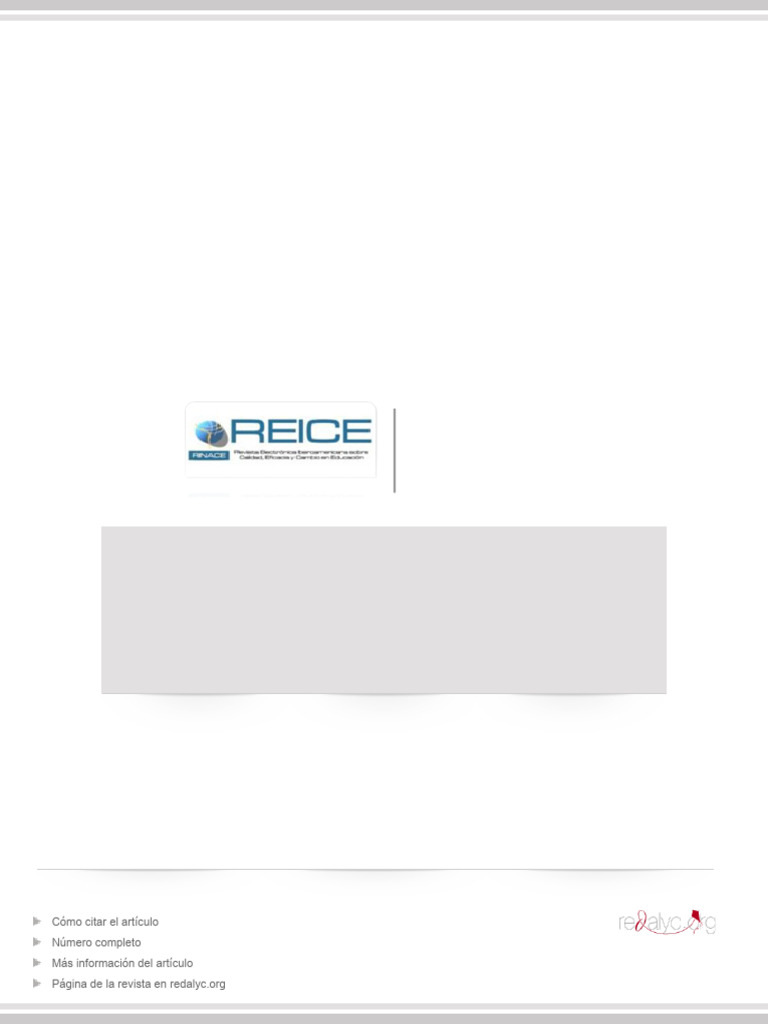 REICE. Revista Iberoamericana Sobre Calidad, Eficacia y Cambio en ...