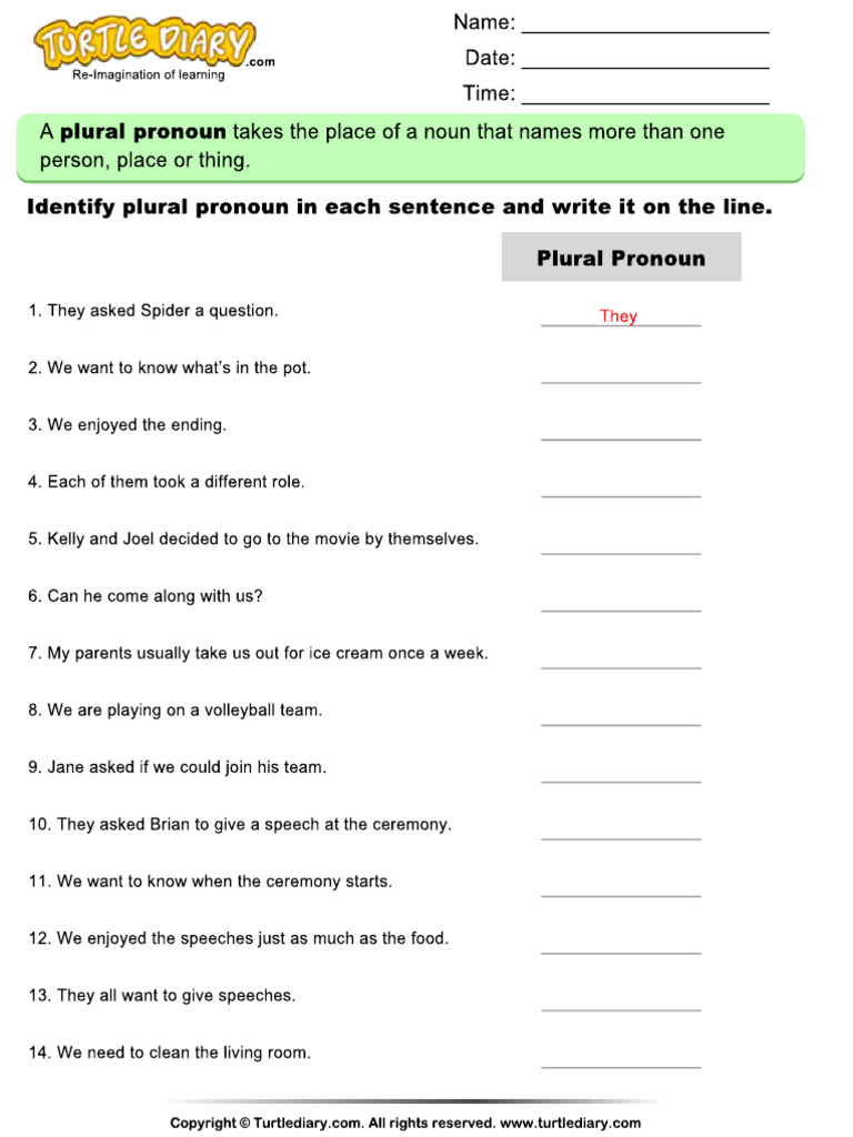 Identify Plural Pronouns | PDF