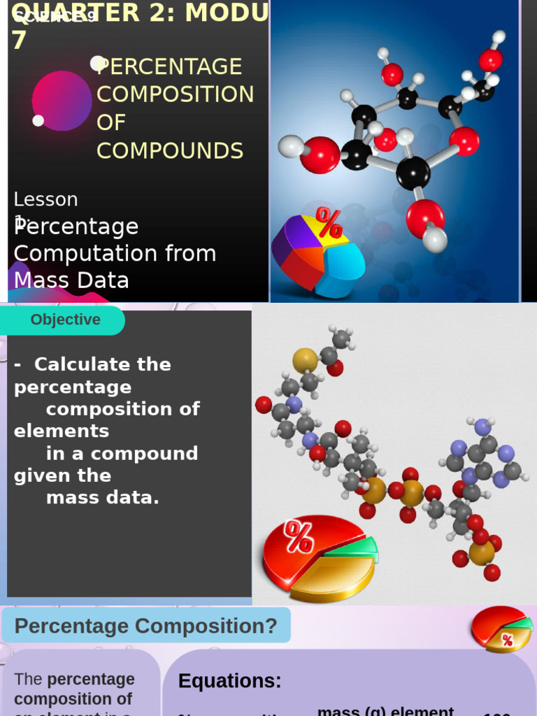 9 Q2 M7 Percentage Composition From Mass Data | PDF | Salt | Mole (Unit)