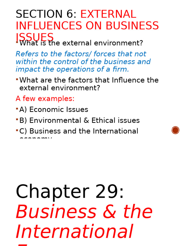 External Influences on Business Operations | PDF | Multinational ...