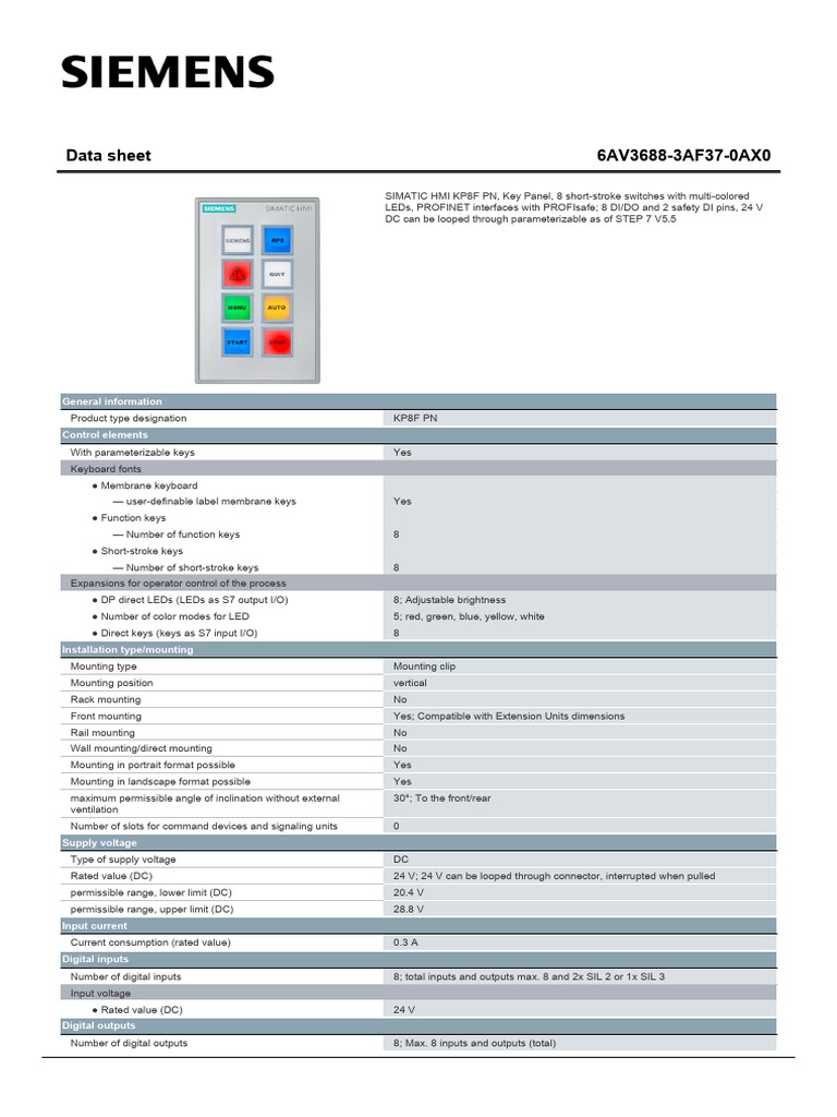 6AV36883AF370AX0_datasheet_en | PDF | Computing | Computer Engineering
