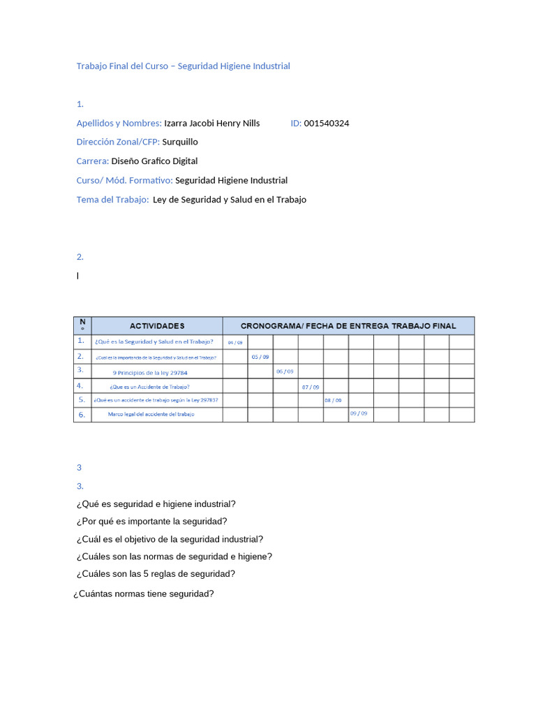 Seguridad e Higiene Industrial Esencial | PDF | Valores | Higiene