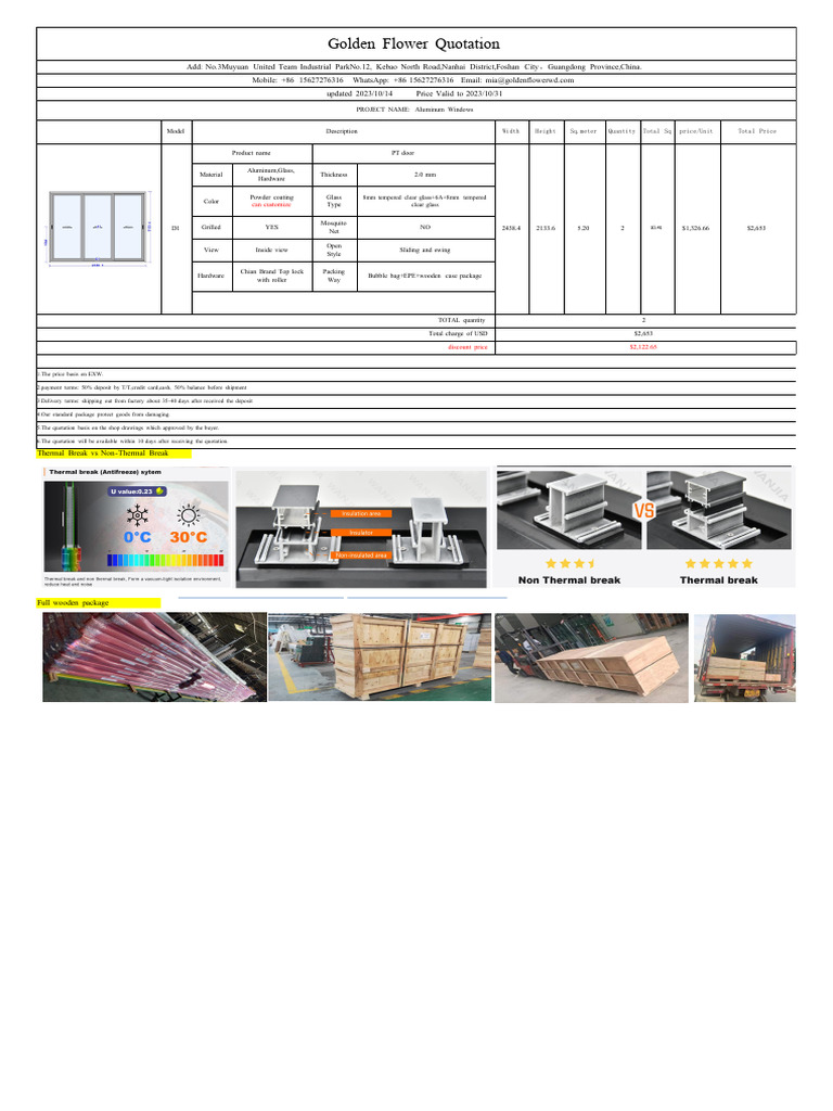 Aluminum Windows Quotation 2023 | PDF