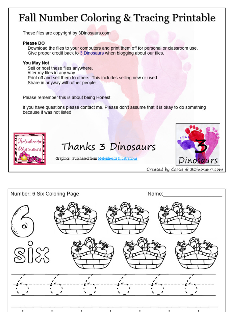Numbercoloringtracing Fallsample | PDF