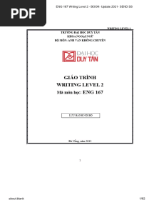 ENG 167 Writing Level 2 - ĐÁP ÁN