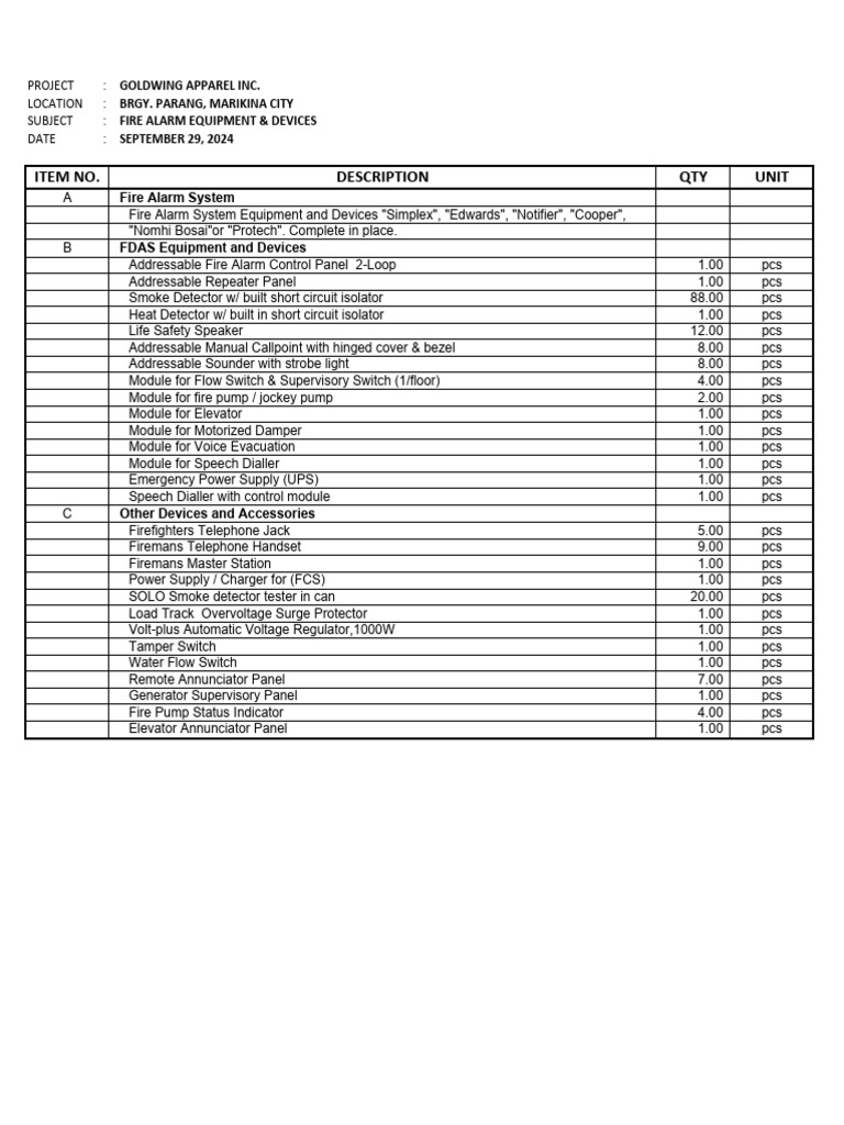 Fdas Equipment Pdf Power Physics Electrical Engineering