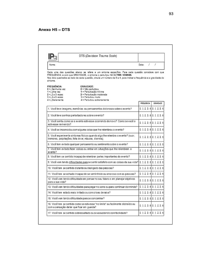 Escala DTS TEPT | PDF