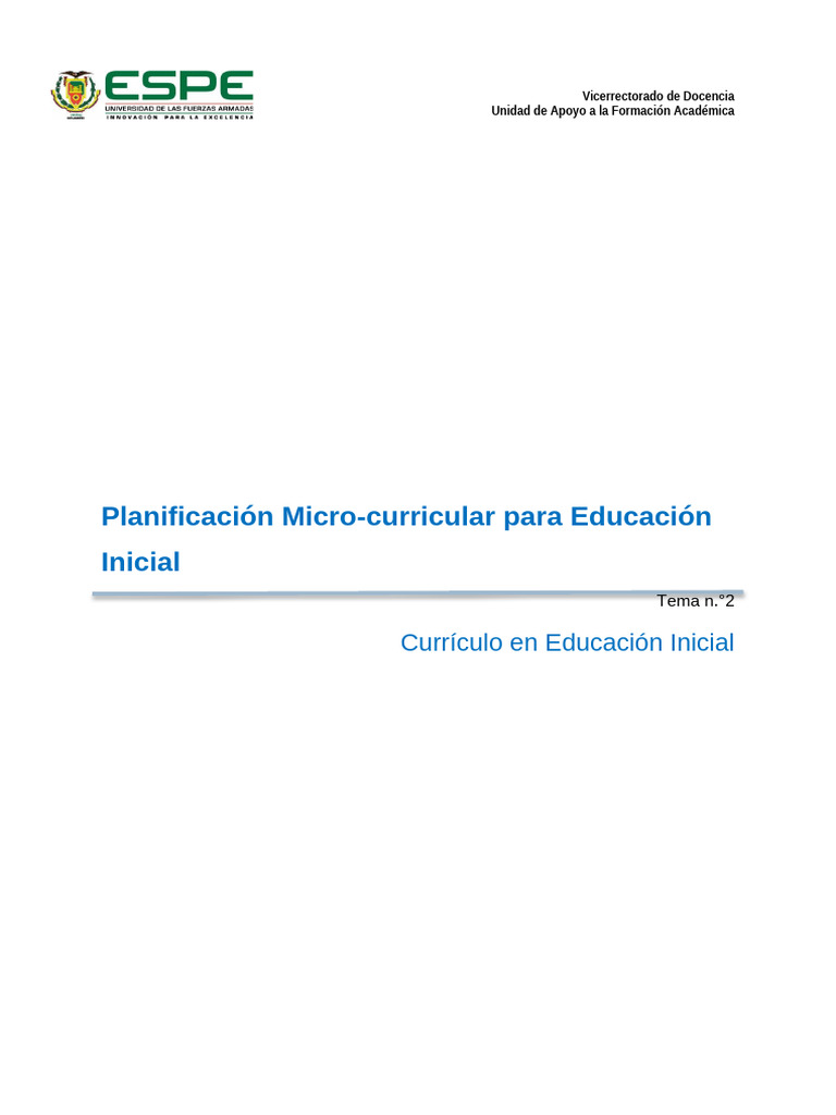 Tema 2 | PDF | Plan de estudios | Educación de la primera infancia