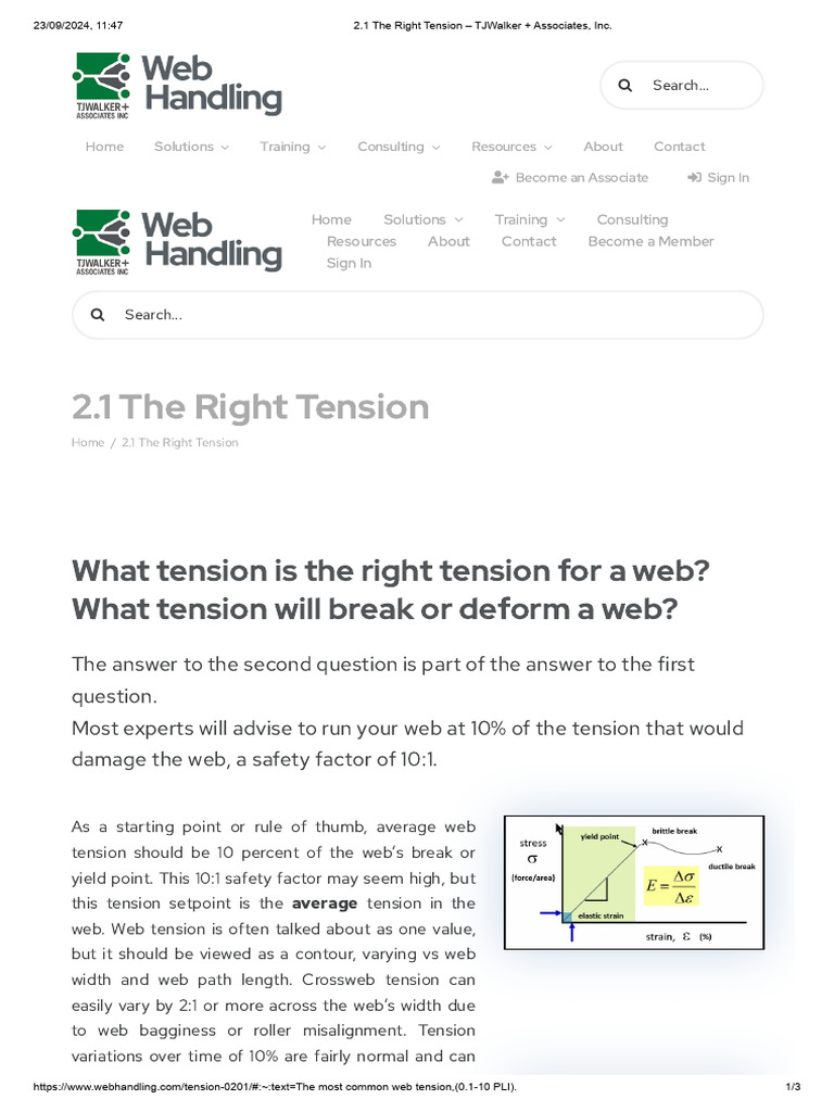 Optimal Web Tension Guidelines | PDF | Yield (Engineering) | Applied ...