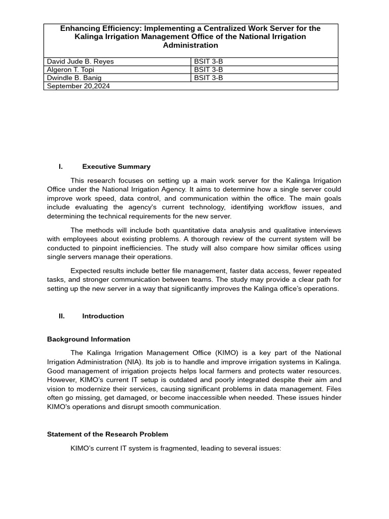 Centralized Server for Kalinga Irrigation | PDF | Infrastructure ...