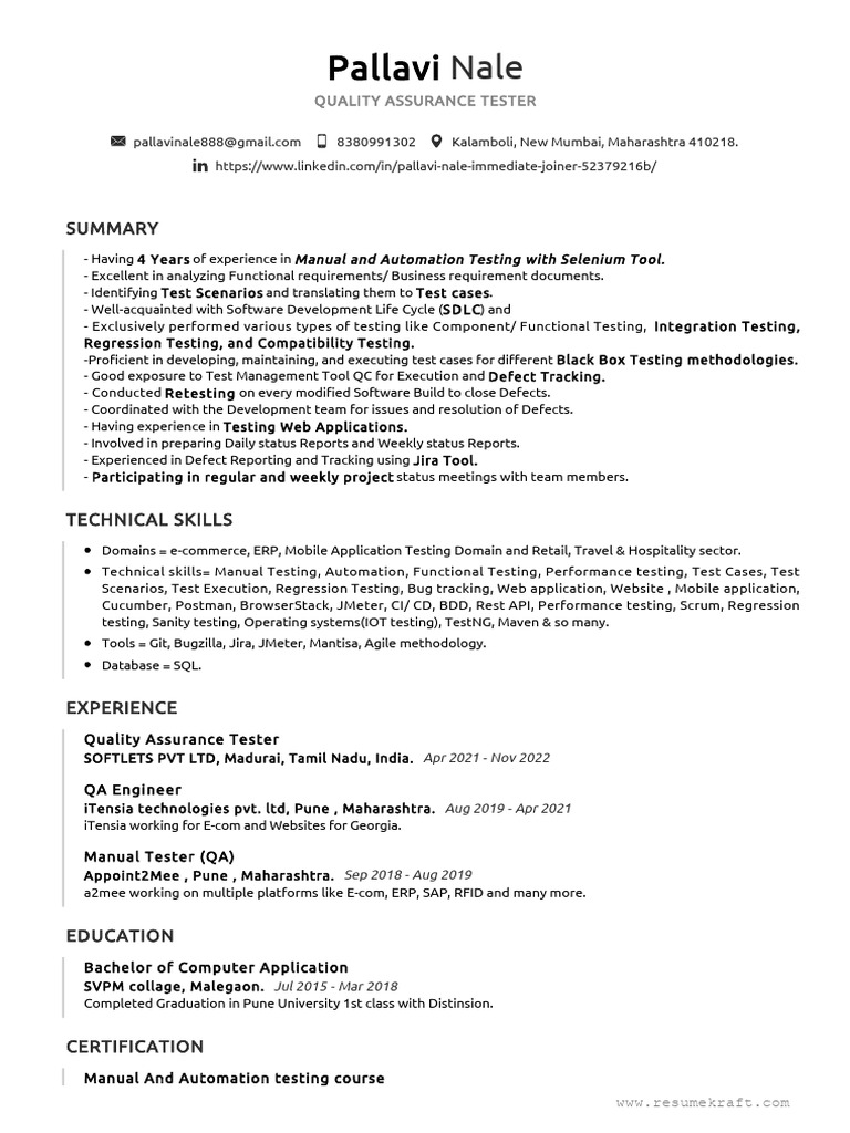 Quality Assurance Tester Profile | PDF | Software Testing | Computing