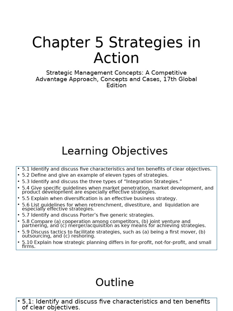 Strategic Management Strategies Explained | PDF | Mergers And ...
