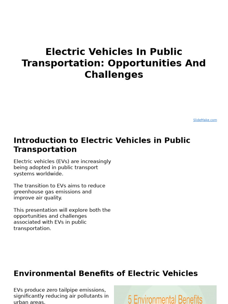 Electric Vehicles in Public Transit: Pros & Cons | PDF | Electric ...