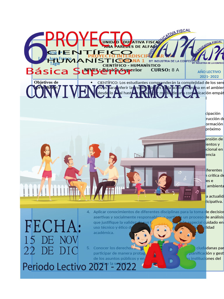 Proyecto Escolar: Convivencia y Tolerancia | PDF | Democracia ...